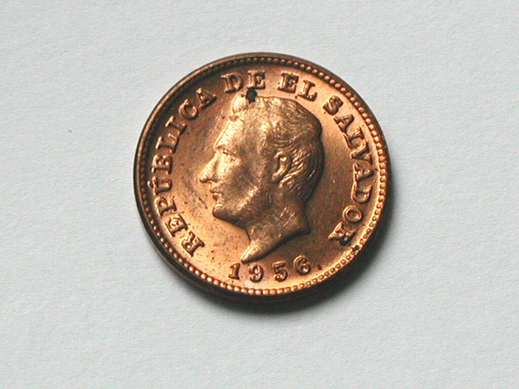 El Salvador 1956 1 Centavo Coin Au+ With Toned-lustre