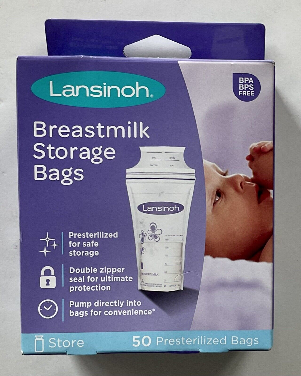 Lansinoh Breast Milk Storage Bags (50 Presterilized Bags) ~new~
