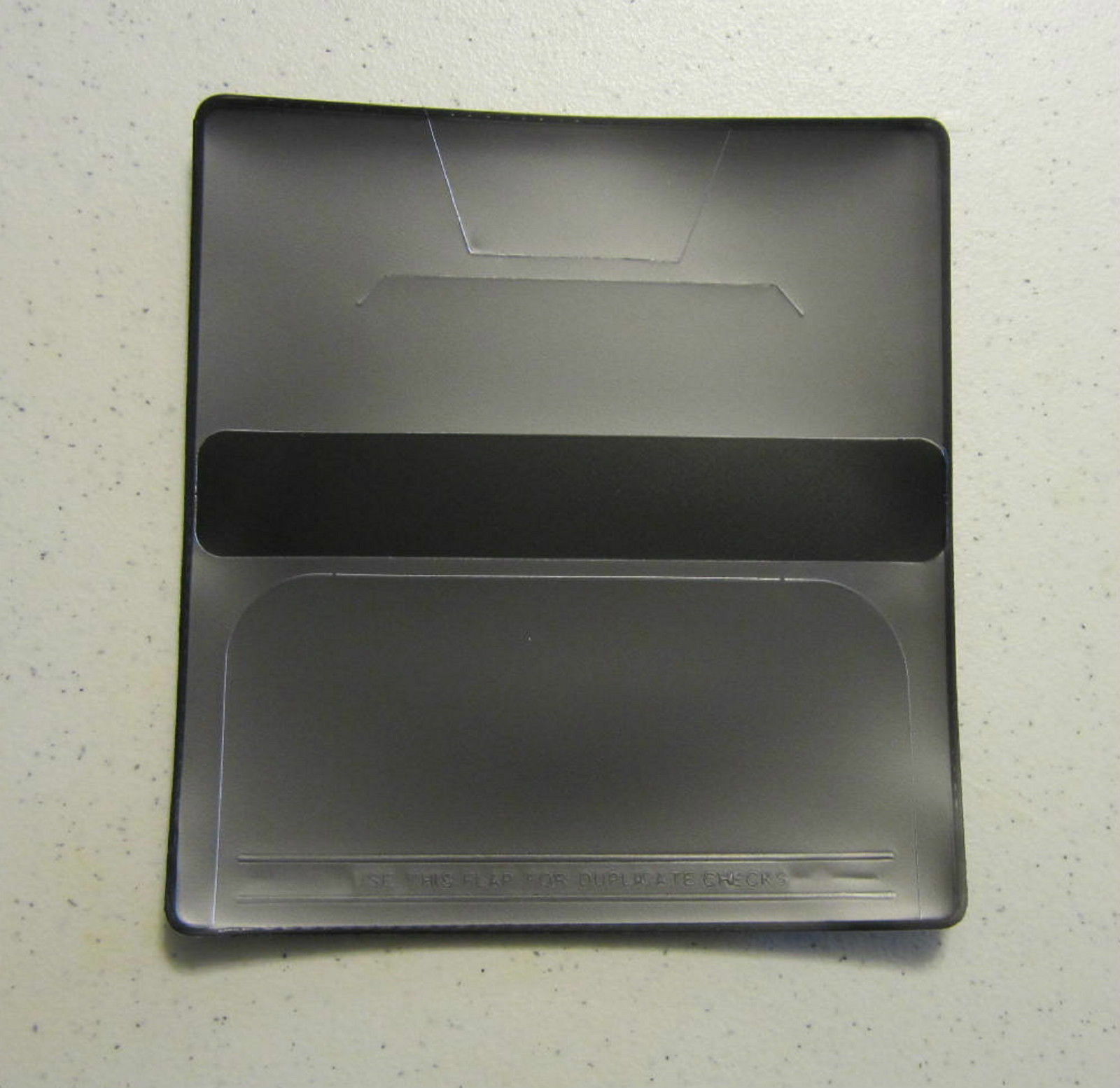 1 New Black Vinyl Checkbook Cover With Duplicate Flap