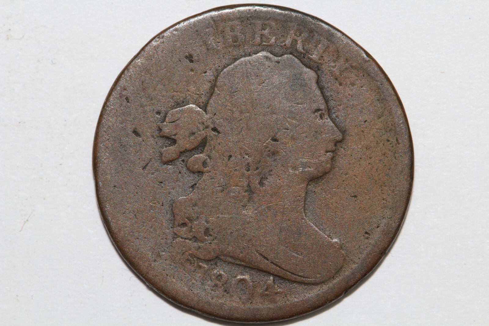 1804 Plain 4 Draped Bust Half Cent Coin (hlc267)