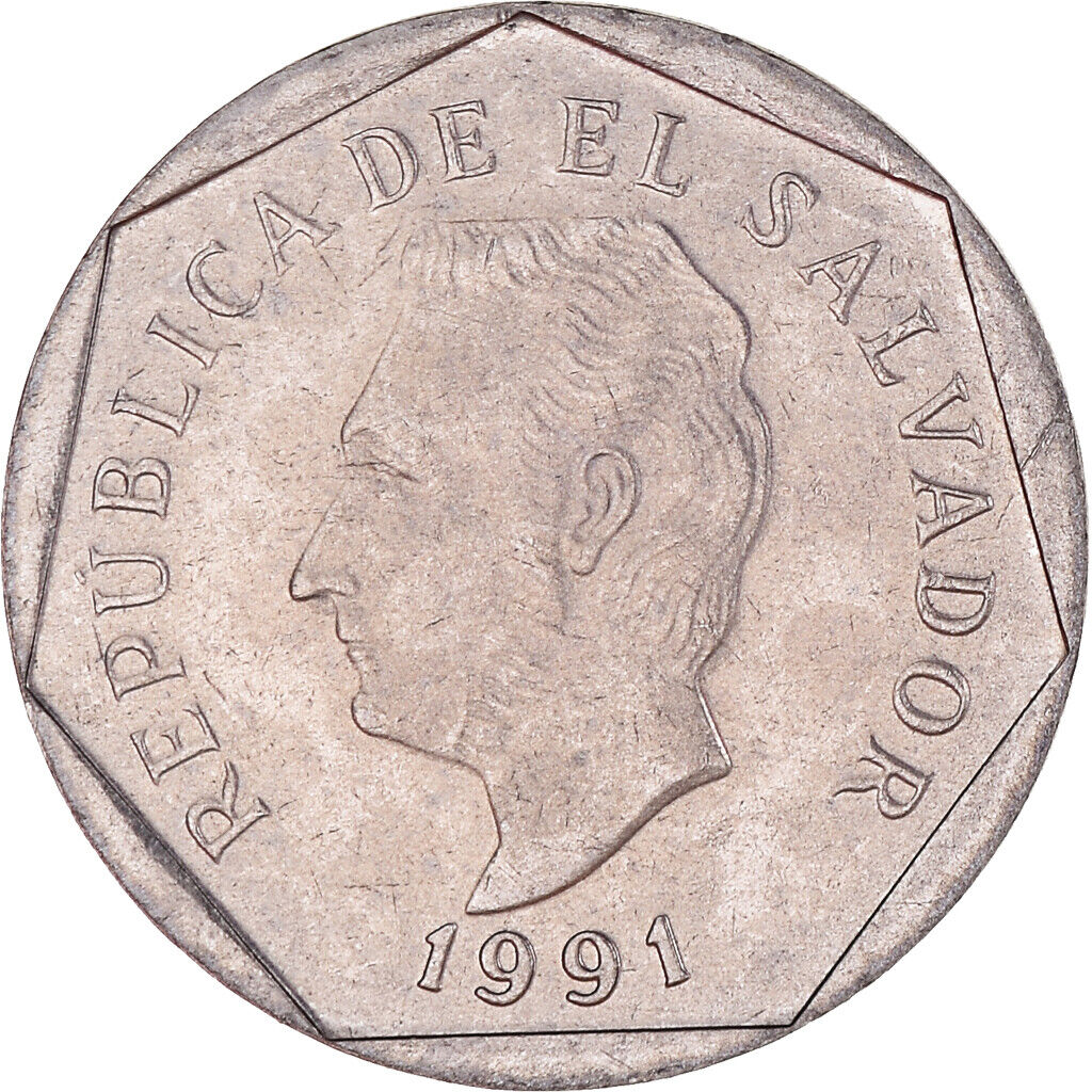 [#367899] Coin, El Salvador, 5 Centavos, 1991, British Royal Mint, Ms, Coppe