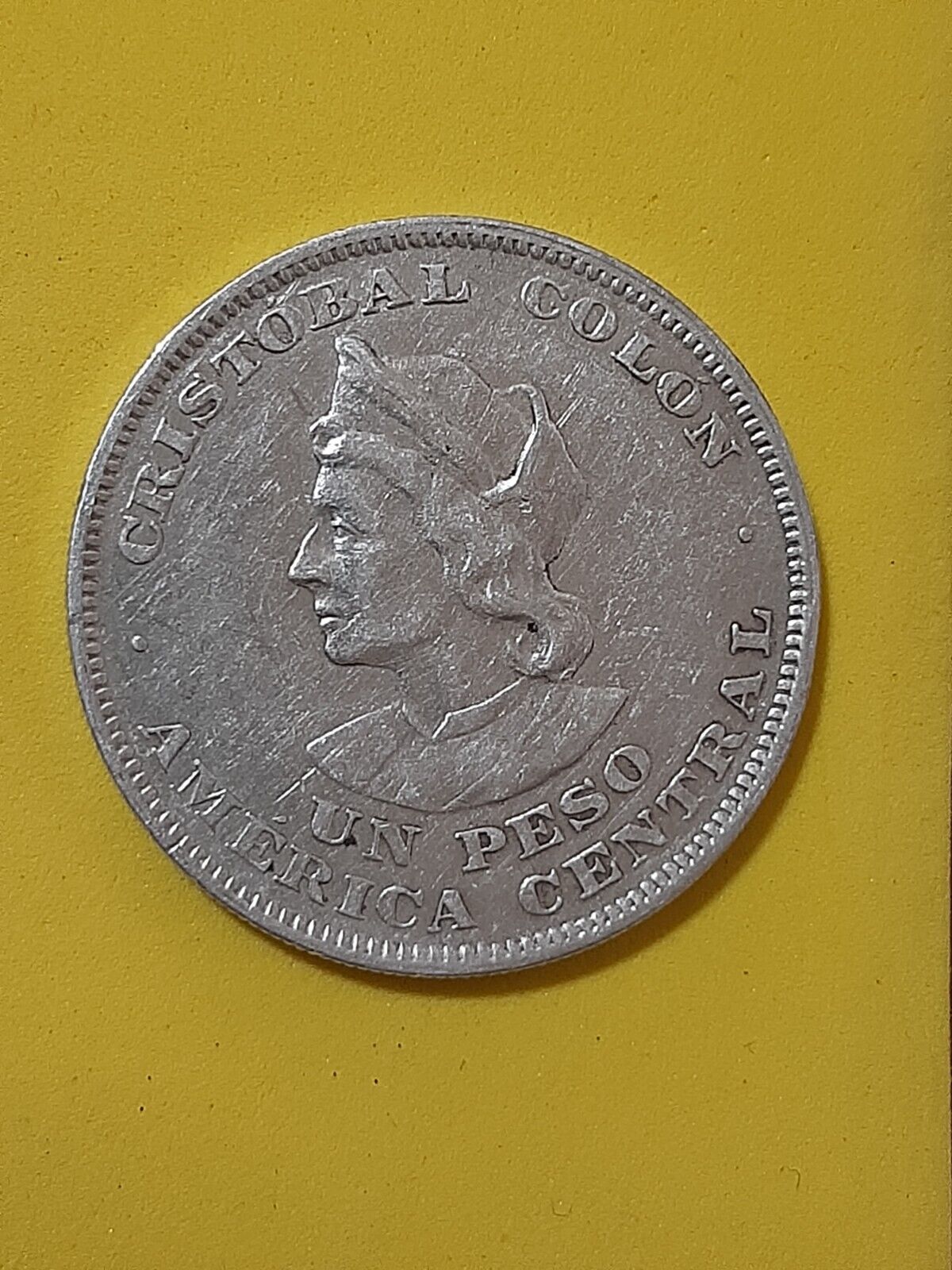 El Salvador  Coin Silver 900 Un Peso 1908 Cam Called "bamba" Vf Engraving