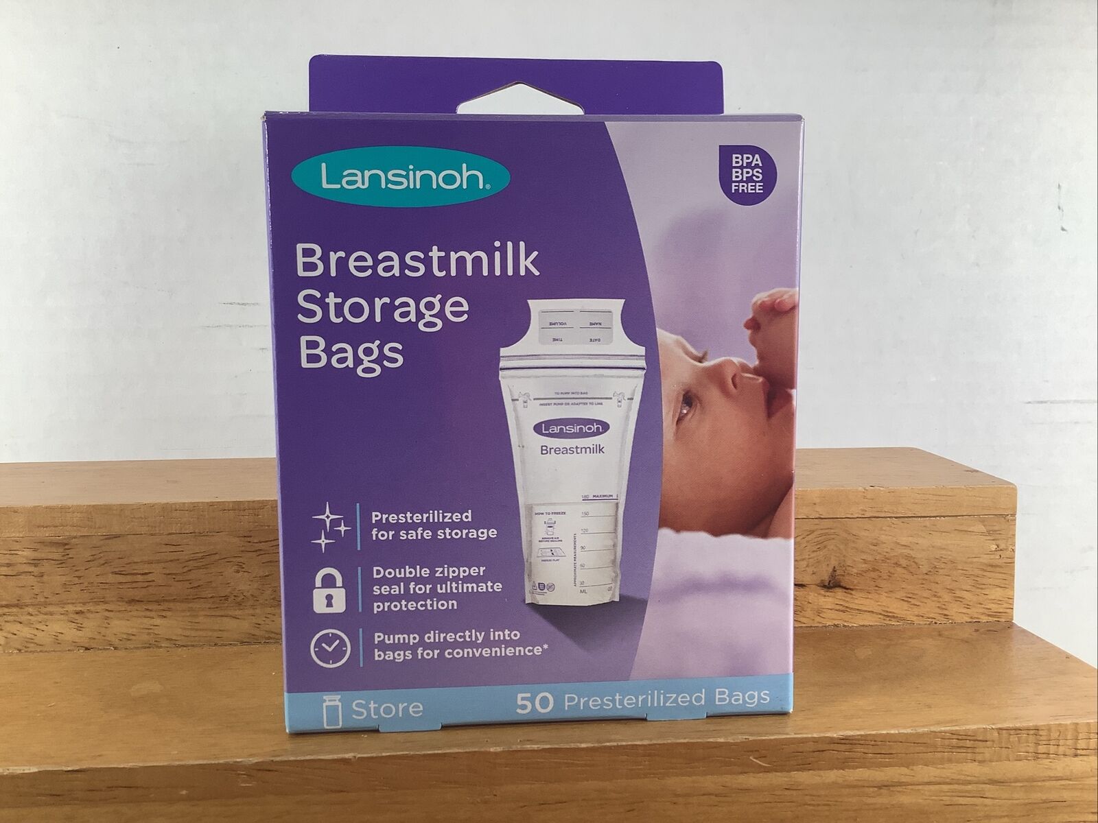 Lansinoh Pre-sterilized Breastmilk Freezer Storage Bags Free New 50ct