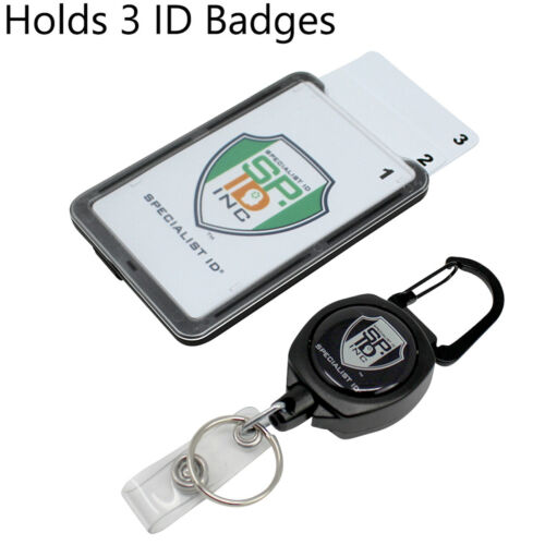 Specialist Id Heavy Duty Retractable Badge Reel With Three Card Holder & Keyring