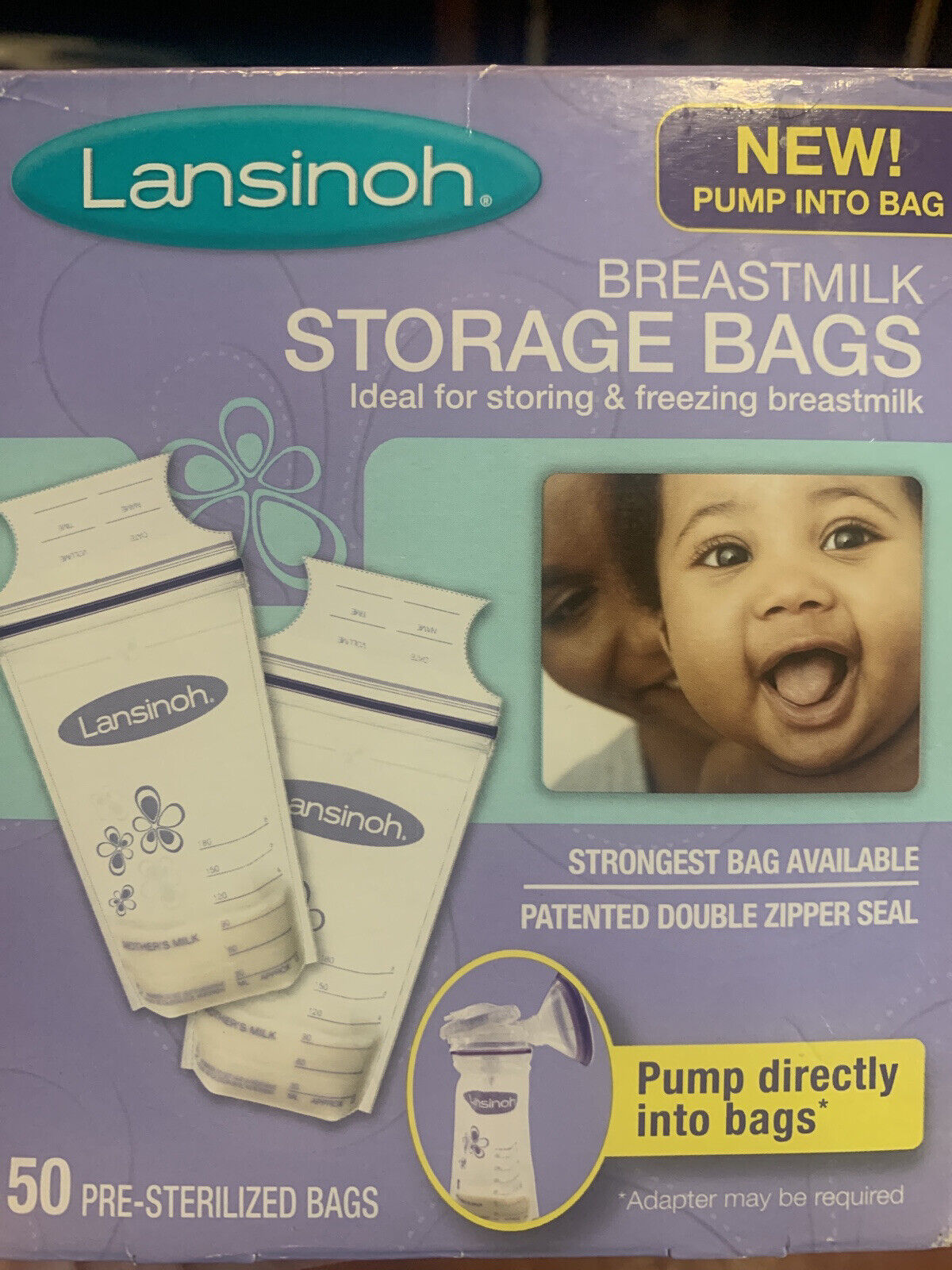 Lansinoh 50ct Pre-sterilized Breastmilk Freezer Storage Bags Sealed Retail Box