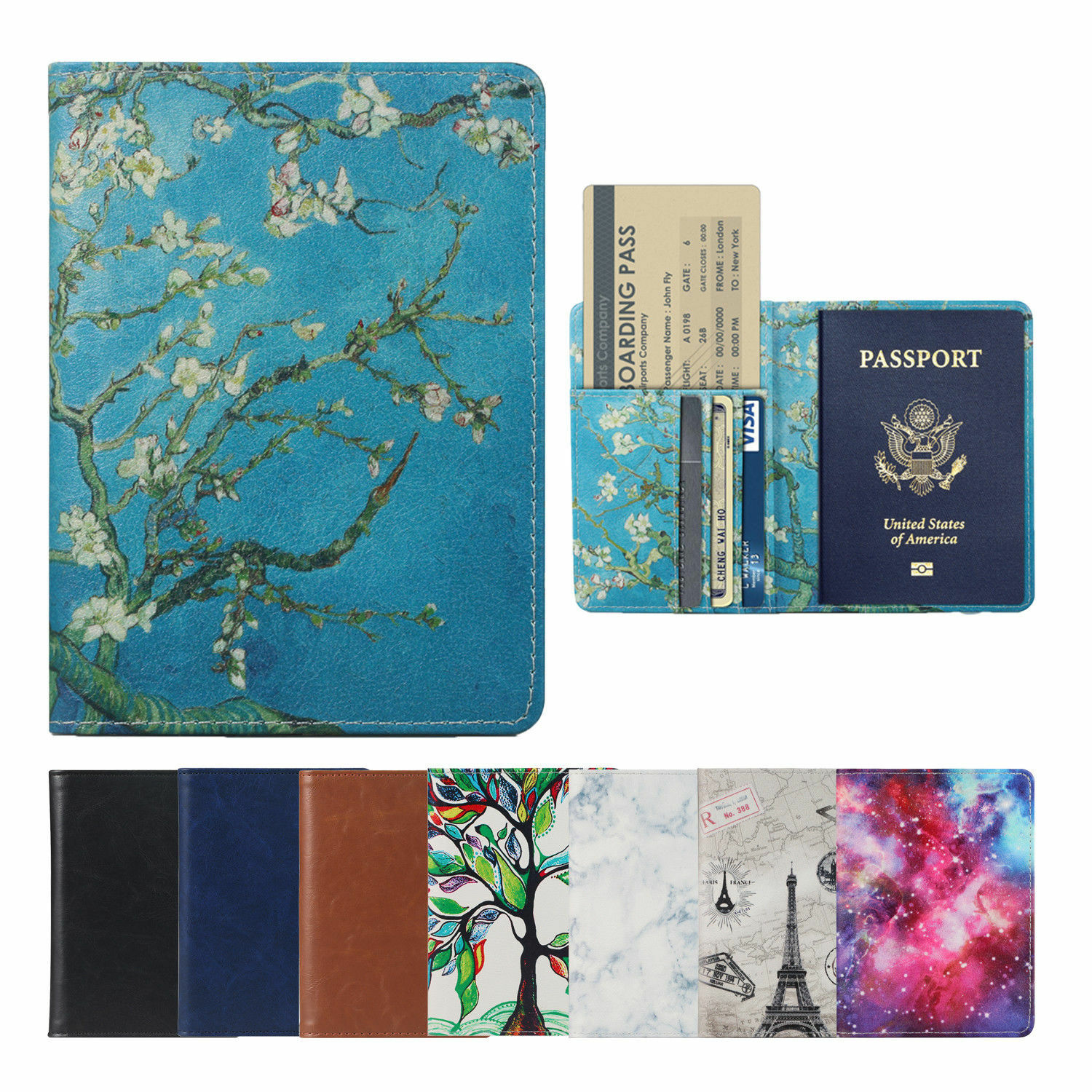 Passport Holder Travel Wallet Rfid Blocking Case Cover - Holds Passport / Card