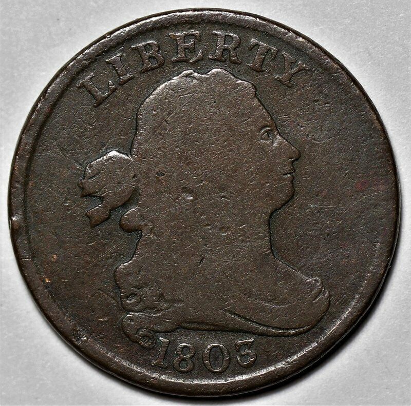 1803 Draped Bust Half Cent - Us 1/2c Copper Penny Coin - L20