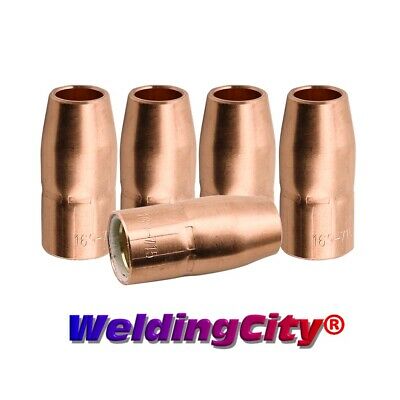 Weldingcity® 5-pk Mig Welding Gun Nozzle 169715 1/2" For Miller M-10/m-15 Hobart